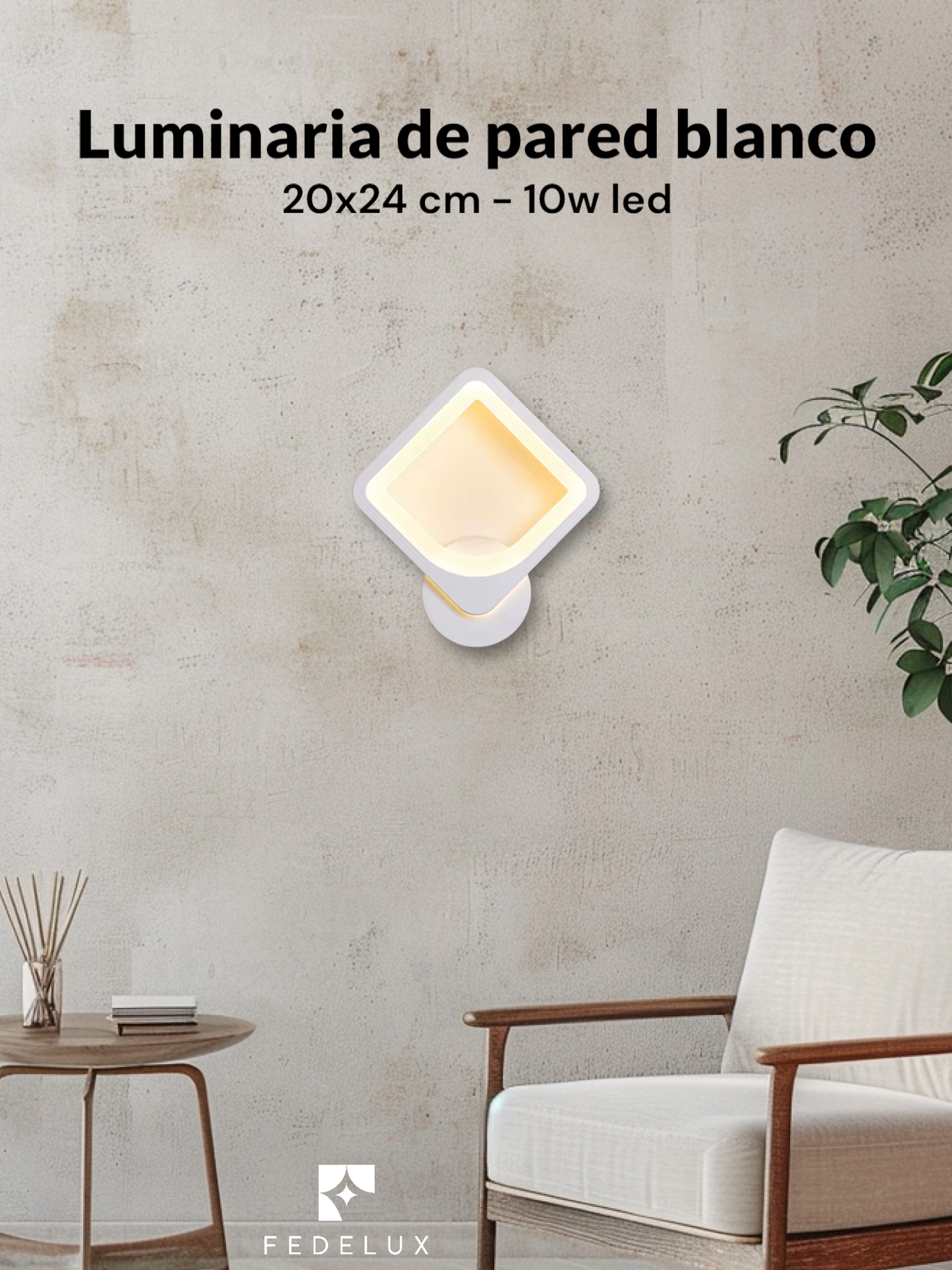 Luminaria de pared en color blanco