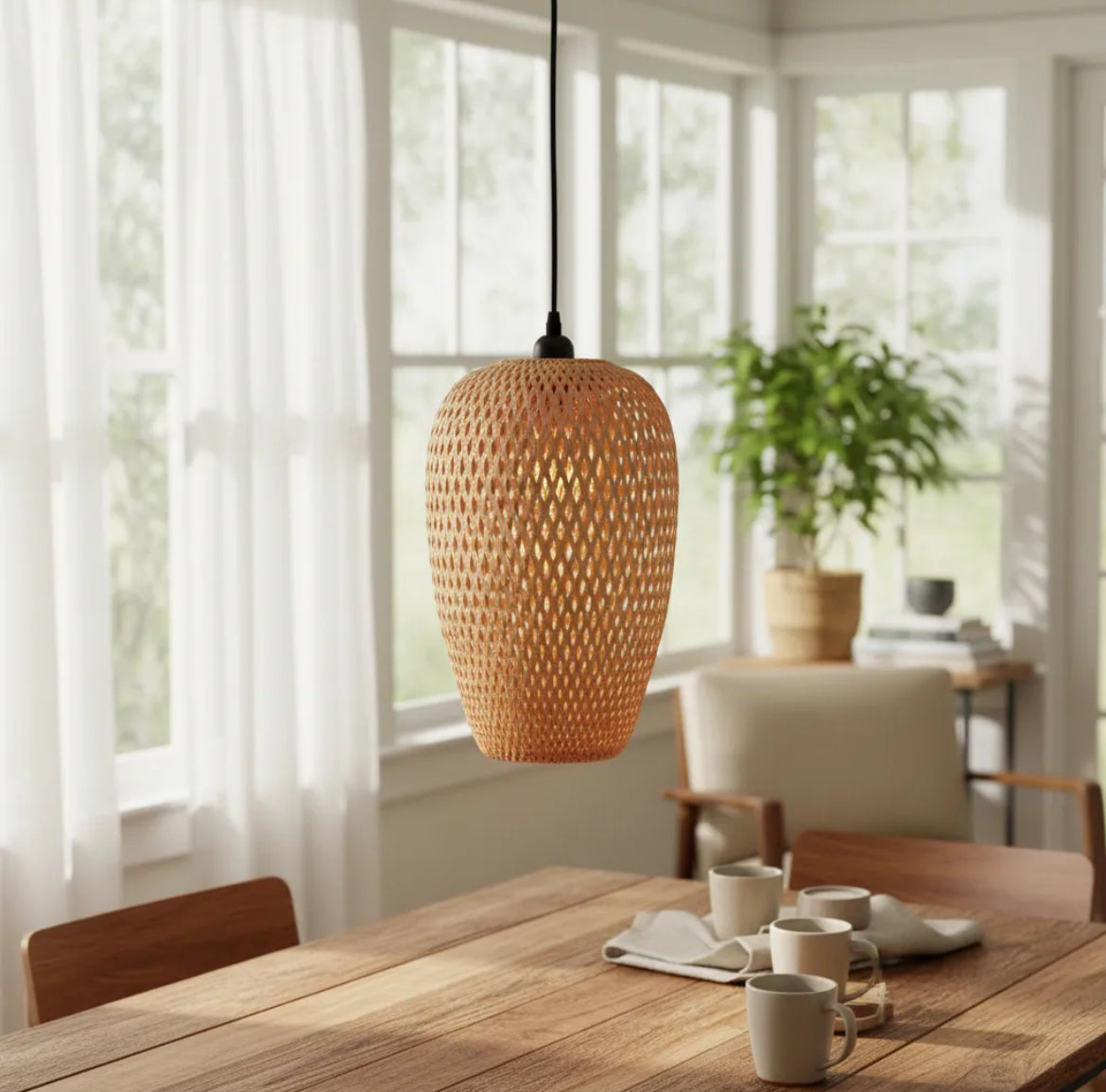 Pantalla colgante de bambú -Aura