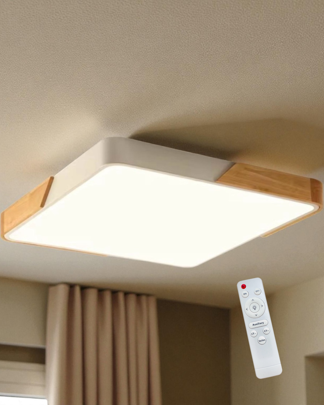 Plafon Nordico 40cm con control - Cuadrado 24w