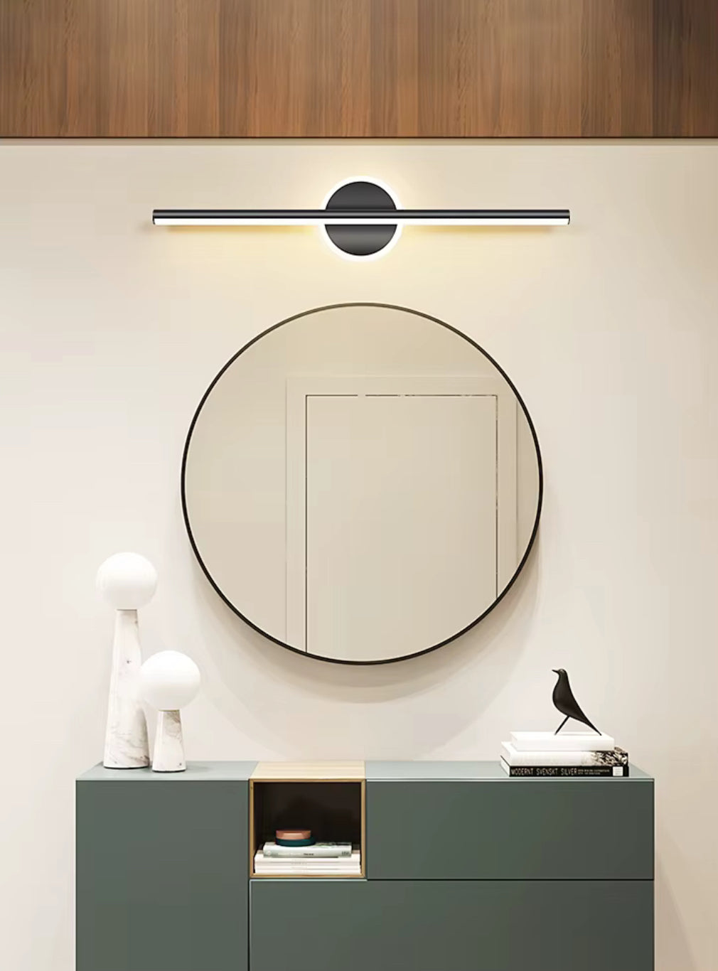 Aplique de pared LED negro – 40 cm (10W)