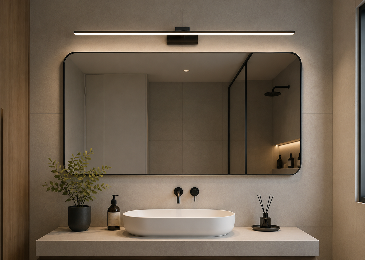 Aplique de pared LED negro – 60 cm (10W)