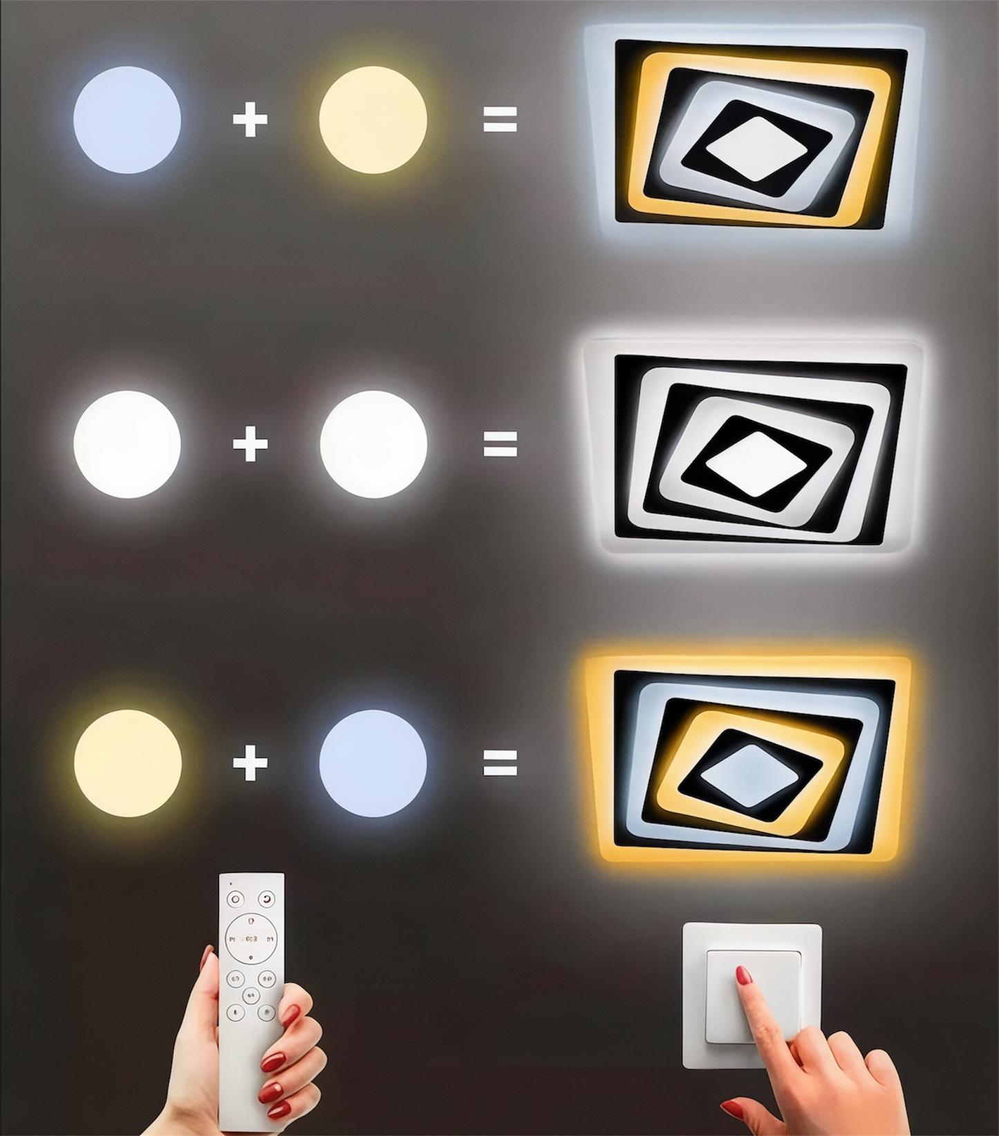Plafón LED NEXO 49x49 cm con Control Remoto