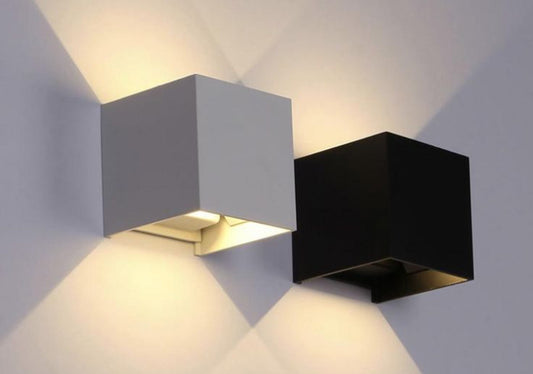 Lampara de pared cuadrado - Blanco y Negro