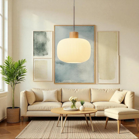 Colgante vidrio y madera - Nara